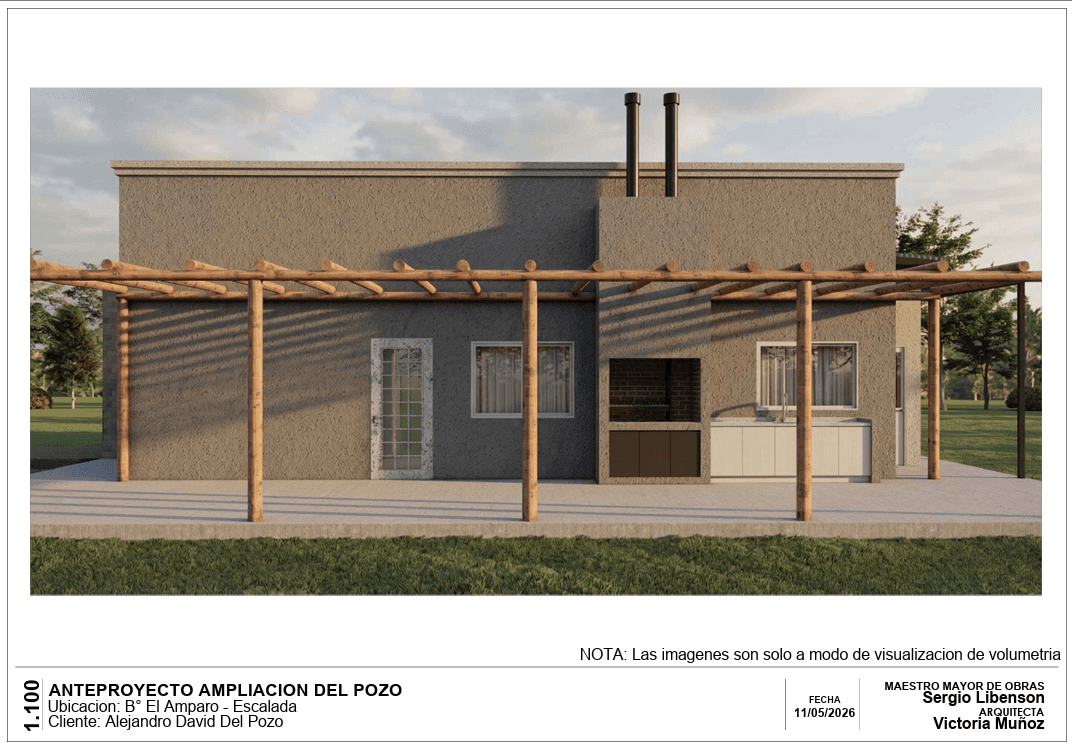 Render exterior de vivienda diseñado por Estudio de Arquitectura Reta