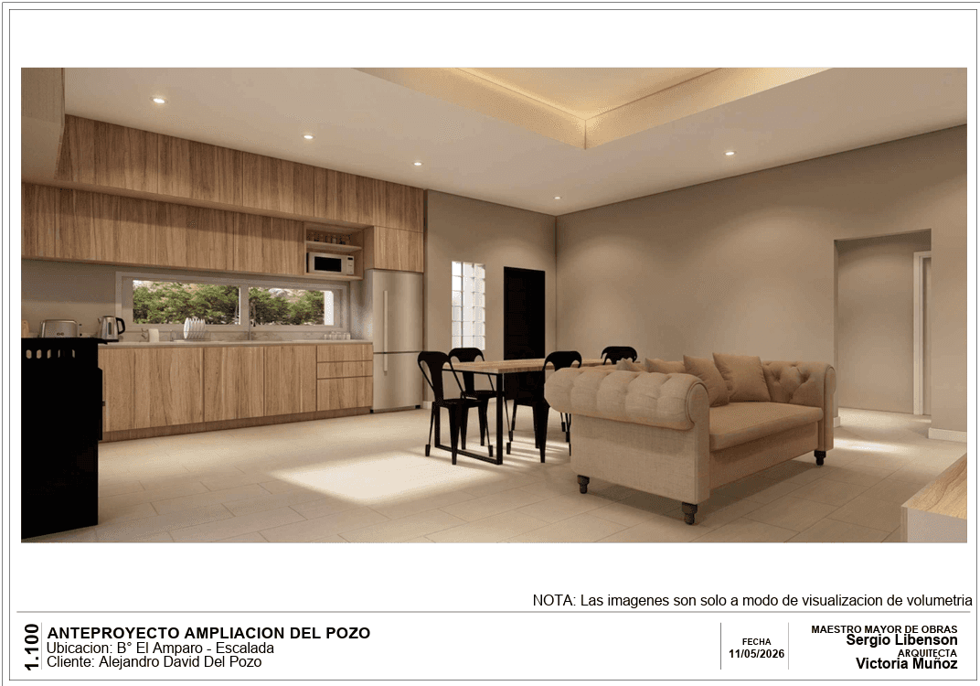 Render interior de proyecto arquitectónico en Reta